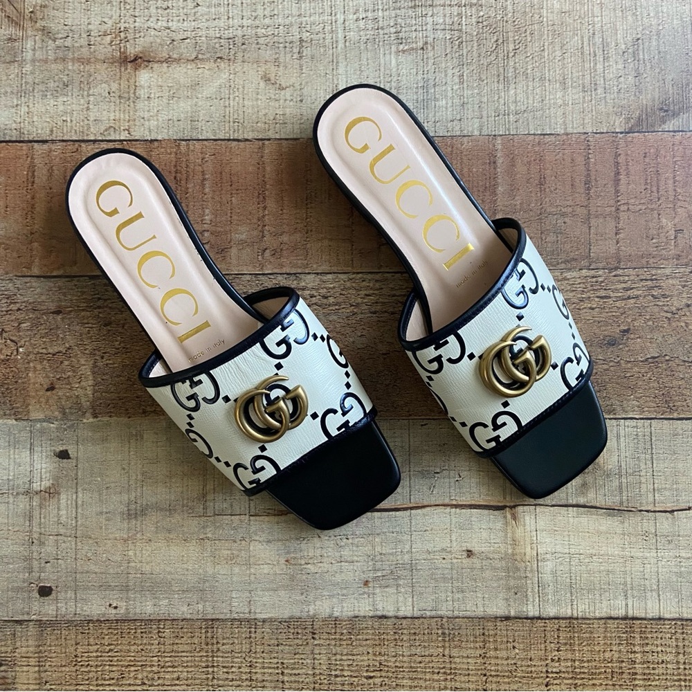 GUCCI Marmont GG leather Slide - Picture 6 of 9